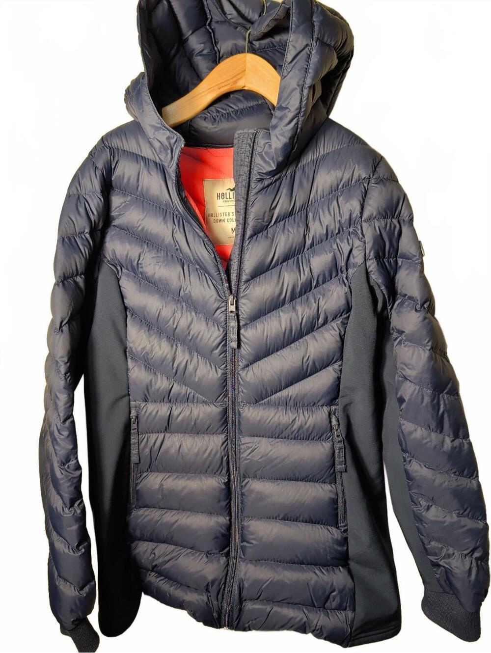 Hollister Ultimate Down Collection Navy Blue Hooded Jacket Womens Size Medium